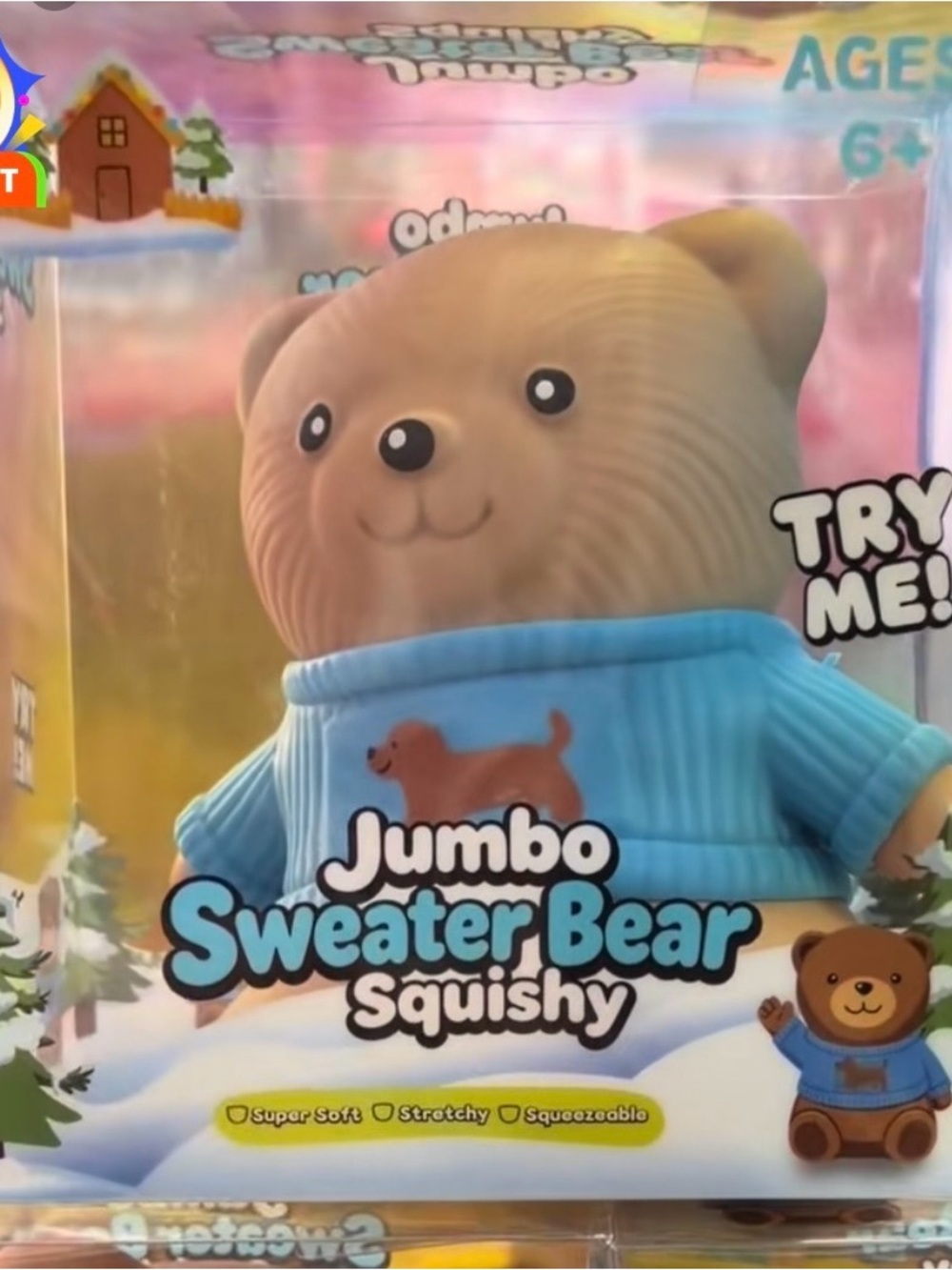 Viral Jumbo Removable Sweater Bear Squishy - Blue Sweater